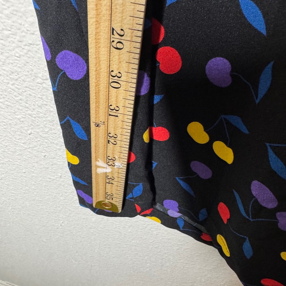 ModCloth Black Cherry Print Short Sleeve Dress Size L Artsy Whimsical - Picture 4 of 6
